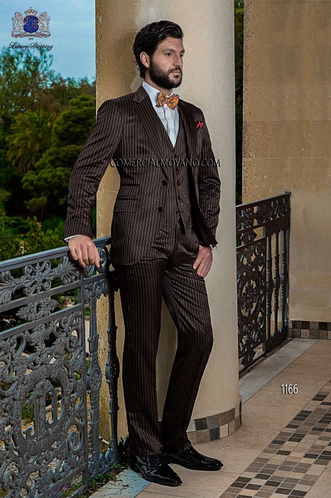 Italian bespoke brown wedding suit style 1166 Ottavio Nuccio Gala