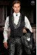 Black with silver brocade Gothic tailcoat 4008 