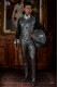Black with silver brocade Gothic frock coat 4025 
