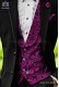 Black-purple groom waistcoat in silk jacquard fabric