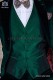 Green waistcoat in polyester-acetate fabric