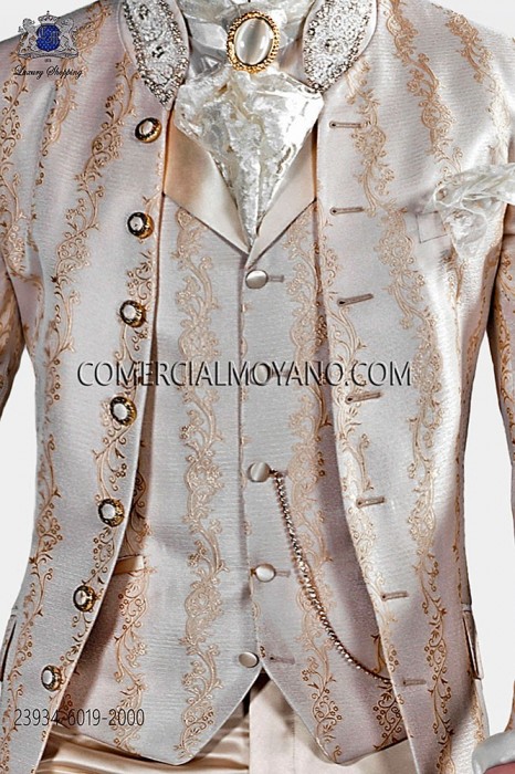 Ivory-golden brocade period waistcoat