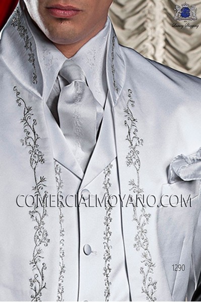 White period waistcoat with silver embroidery