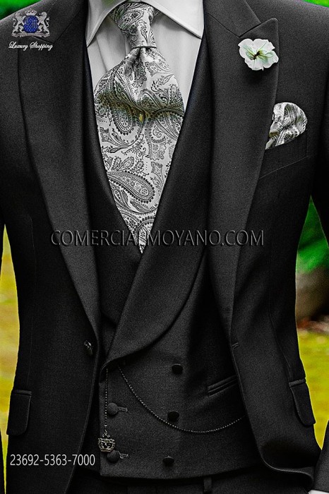 Anthracite gray double-breasted waistcoat