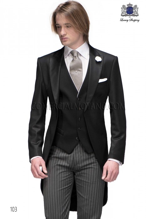 Italian bespoke black morning suit with formal pants