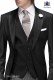Black formal waistcoat with contrast piping