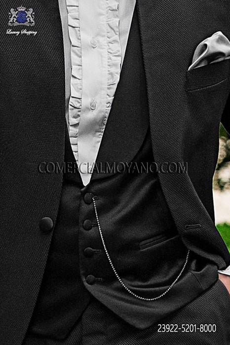 Black satin fashion waistcoat