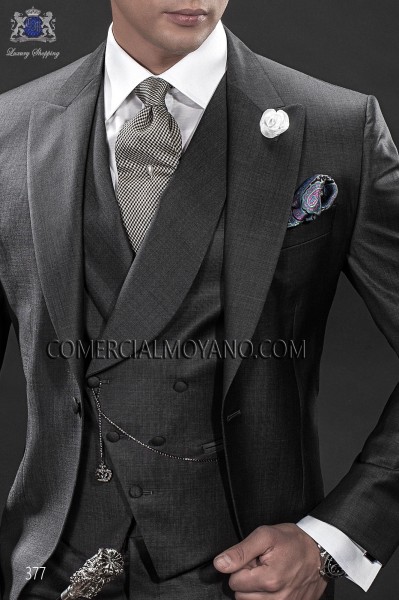 Dark gray asymmetric waistcoat