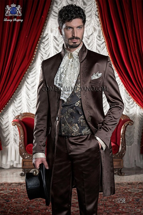 Baroque Italian brown wedding suit