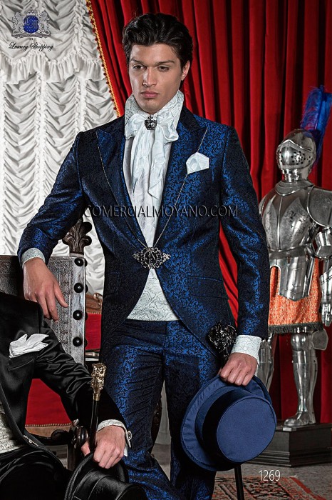 Italian blue wedding suit