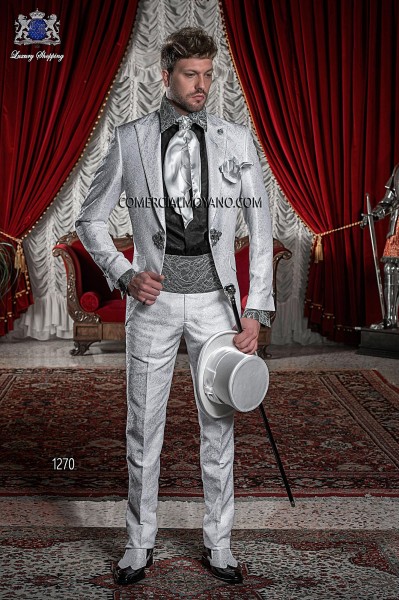Italian pearl gray wedding suit