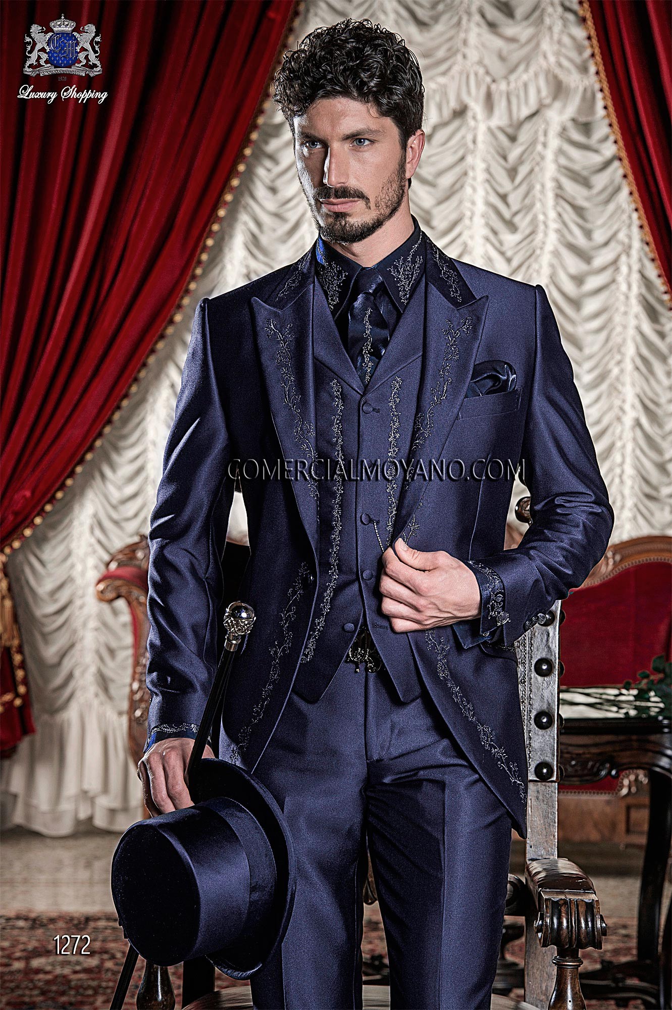 Italian bespoke blue wedding suit style 1272 Ottavio Nuccio Gala.