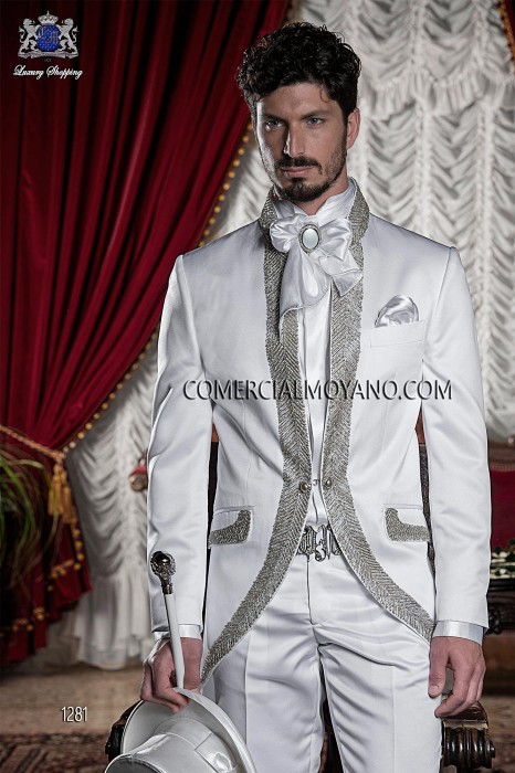  Italian white wedding suit