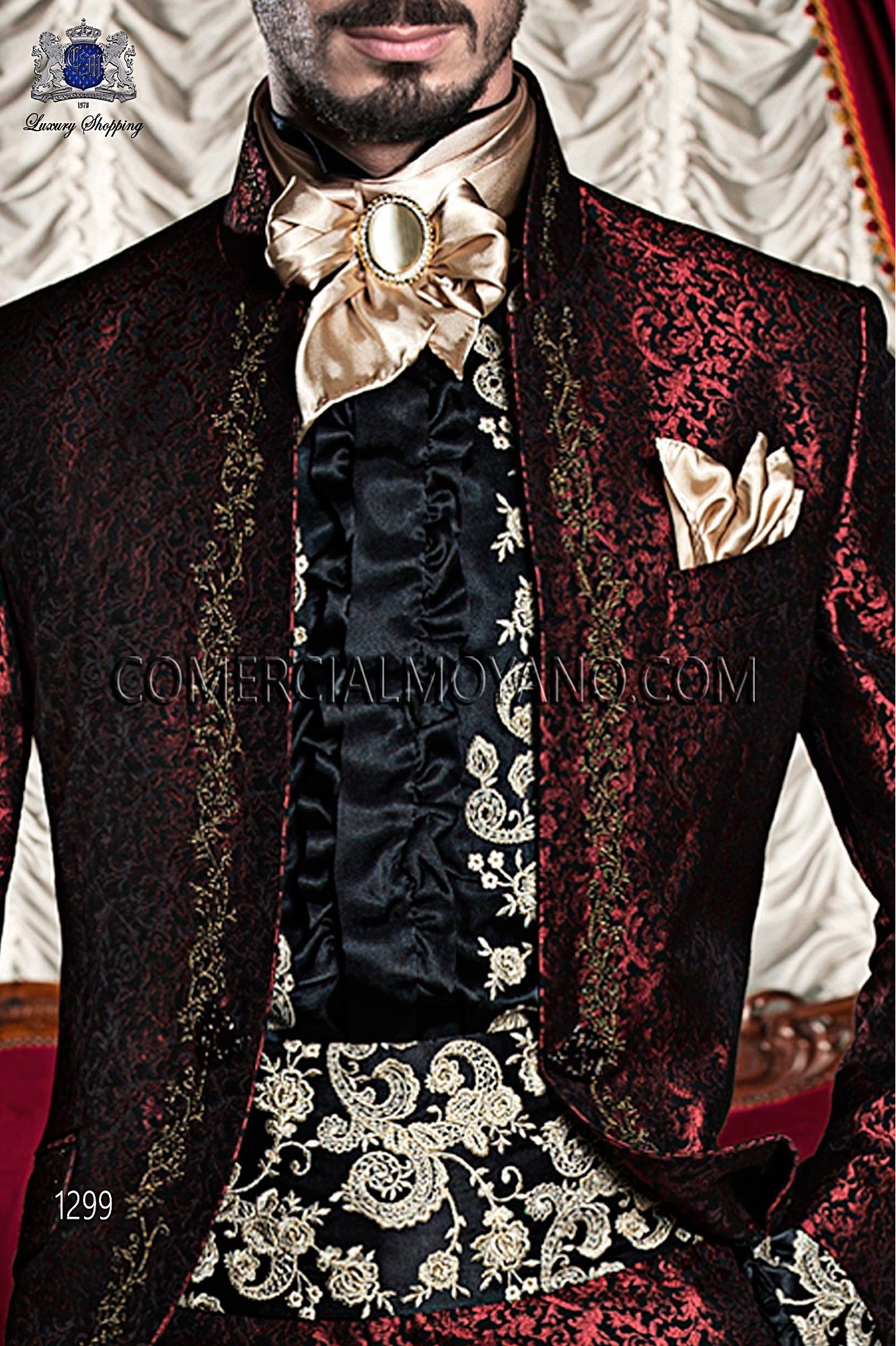 Traje barroco de novio rojo modelo: 1299 Mario Moyano colección Barroco