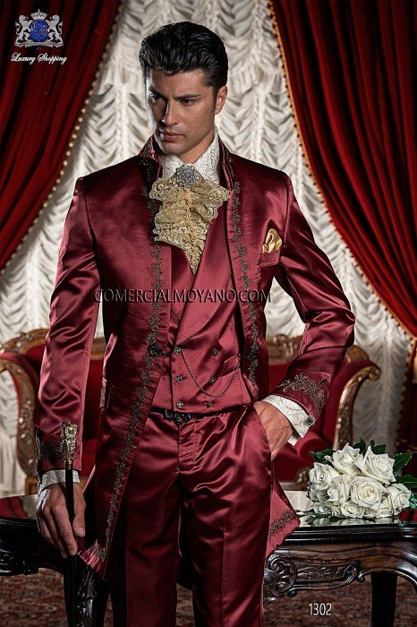 Italian burgundy wedding suit