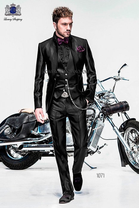 Italian high fashion black suit