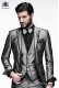 Italian gray high fashion vested suit