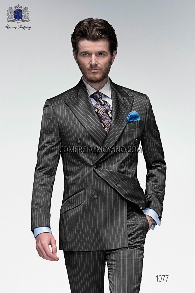  grauen Nadelstreifen Mode Anzug