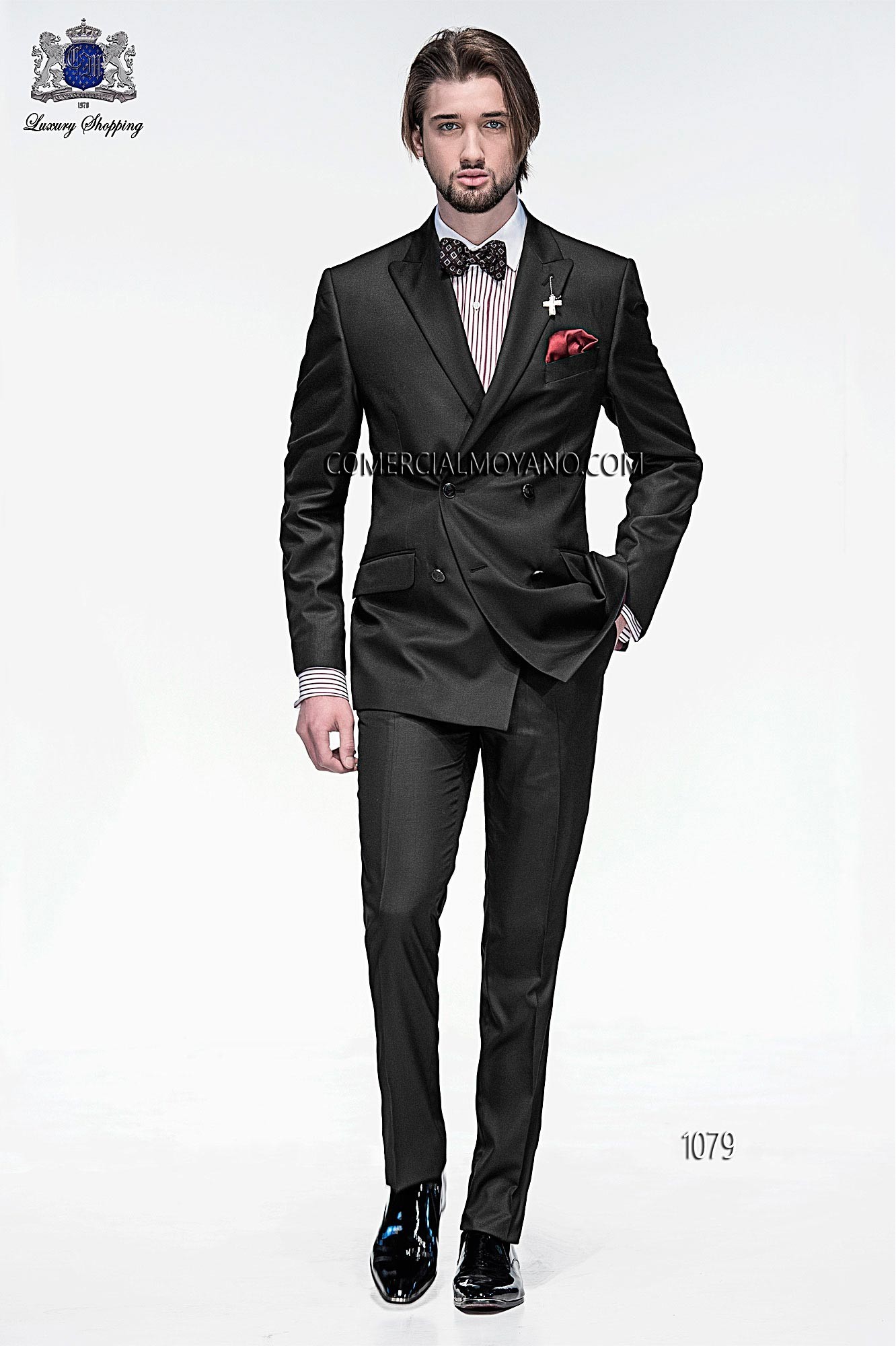 Emotion black men wedding suit model 1079 Mario Moyano