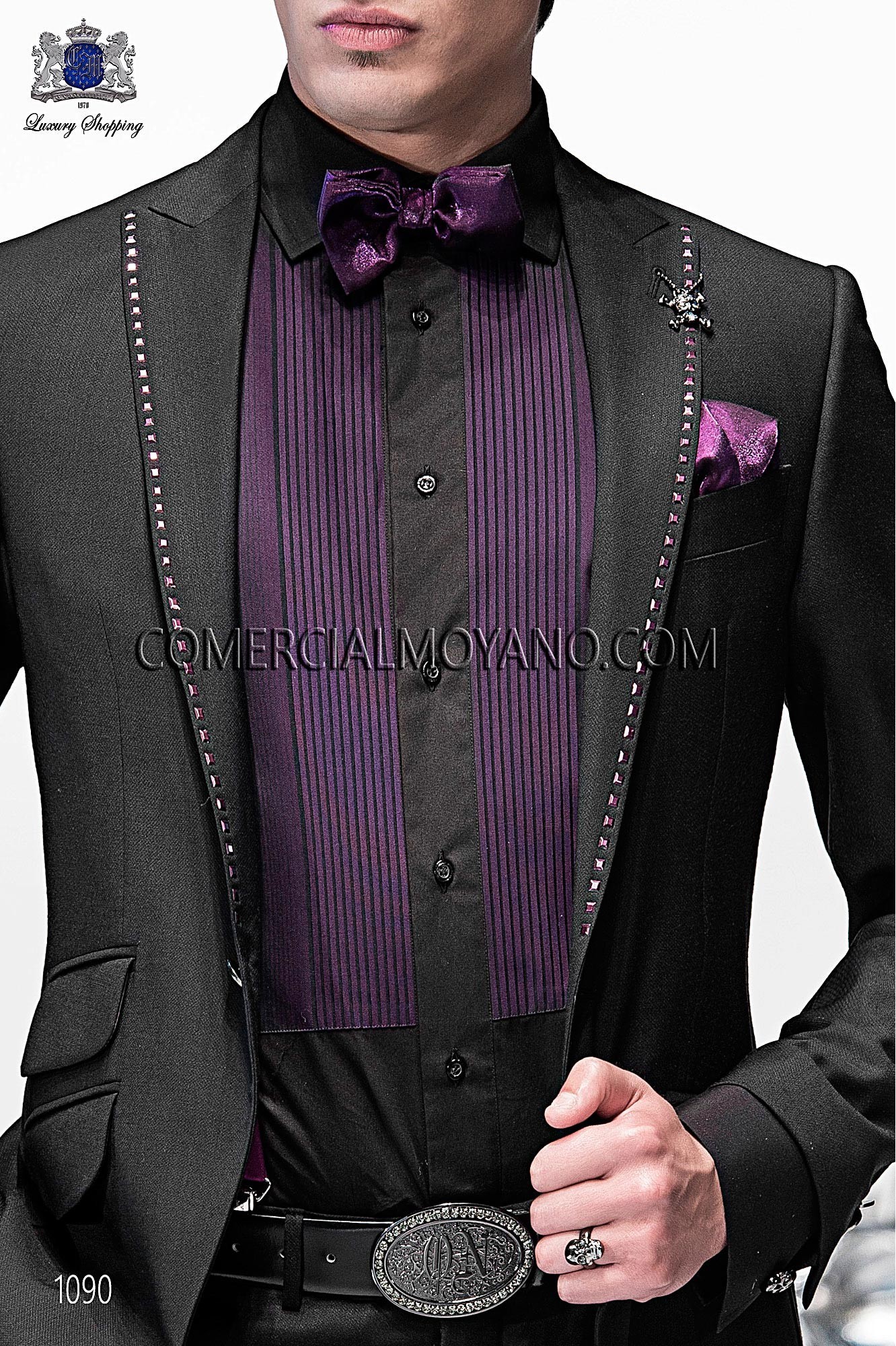 Italian emotion black men wedding suit, model: 1090 Mario Moyano Emotion Collection