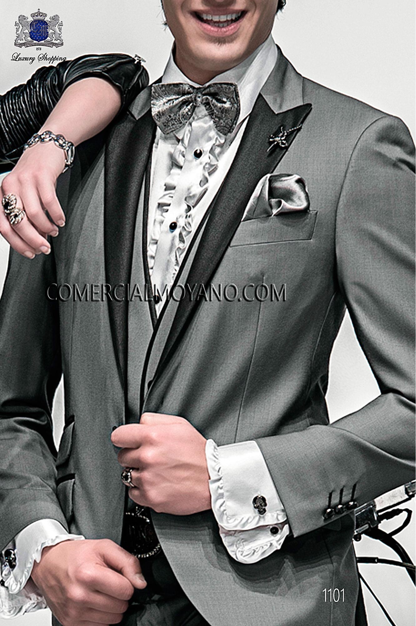 Italian emotion gray men wedding suit, model: 1101 Mario Moyano Emotion Collection