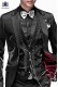 Italian black fashion vested suit