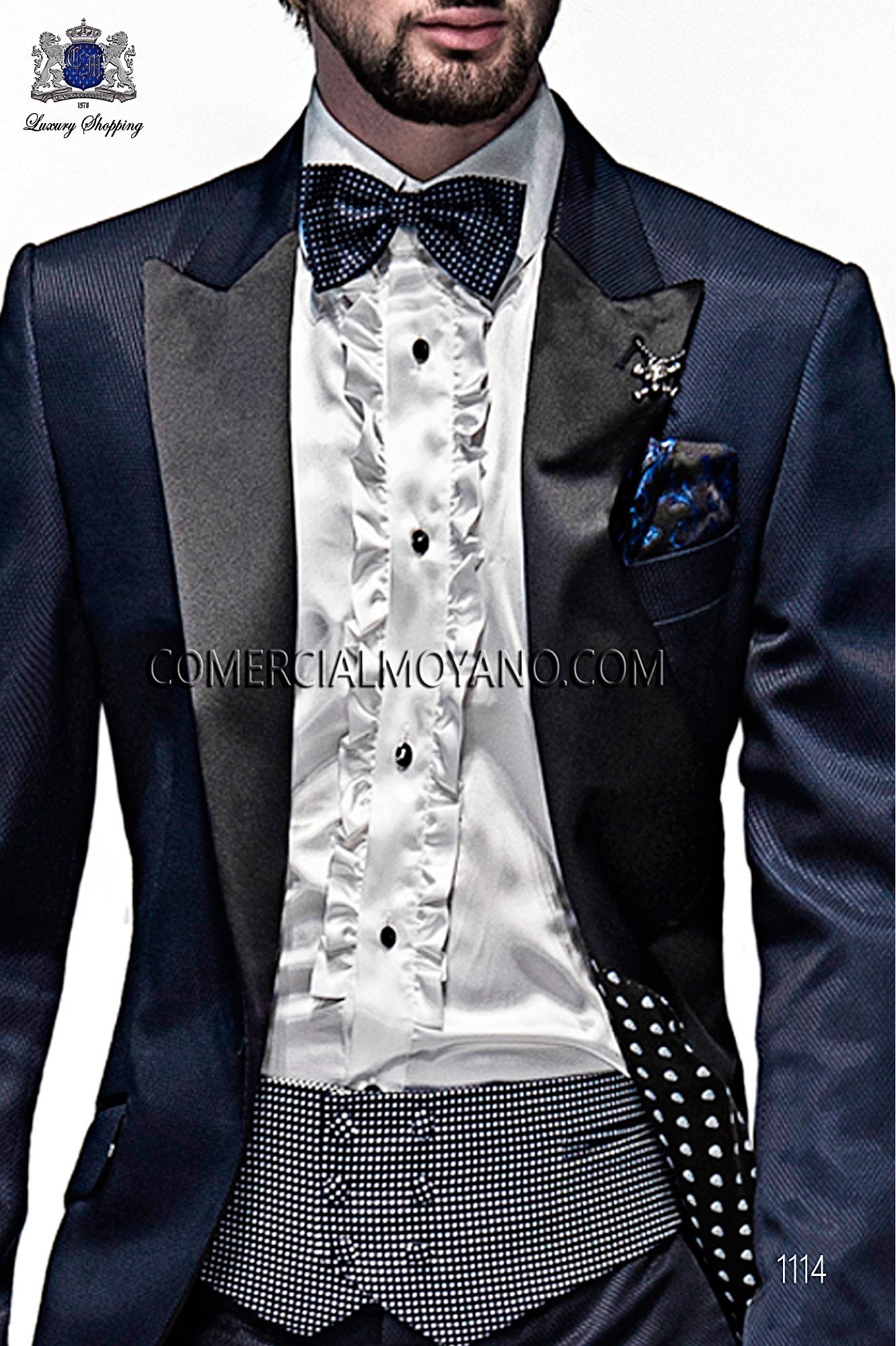 Italian emotion blue men wedding suit, model: 1114 Mario Moyano Emotion Collection