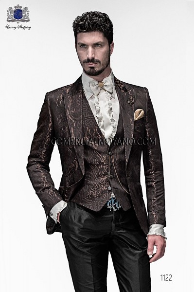 brown damask fashion jacket