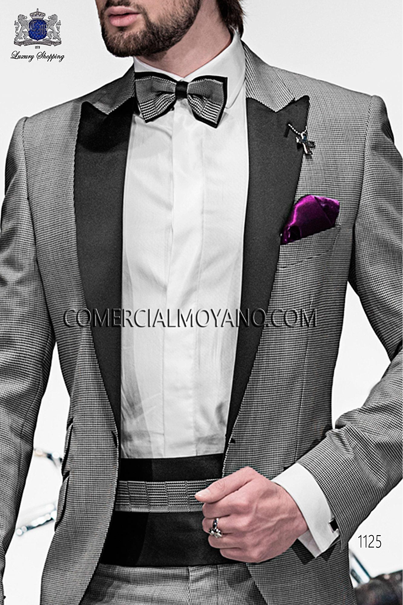 Italian emotion black/ white men wedding suit, model: 1125 Mario Moyano Emotion Collection