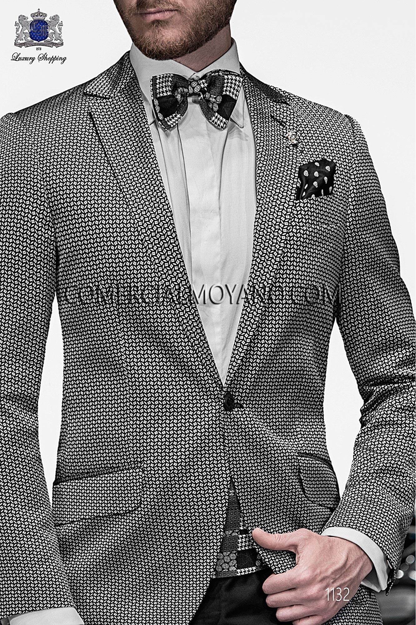 Italian emotion black/ silver men wedding suit, model: 1132 Mario Moyano Emotion Collection