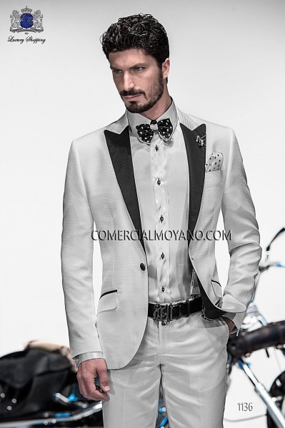 Italian emotion white men wedding suit style 1136 Mario Moyano