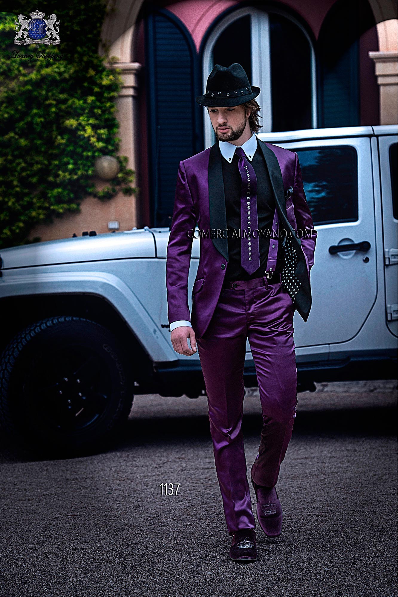 Emotion purple men wedding suit model 1137 Mario Moyano