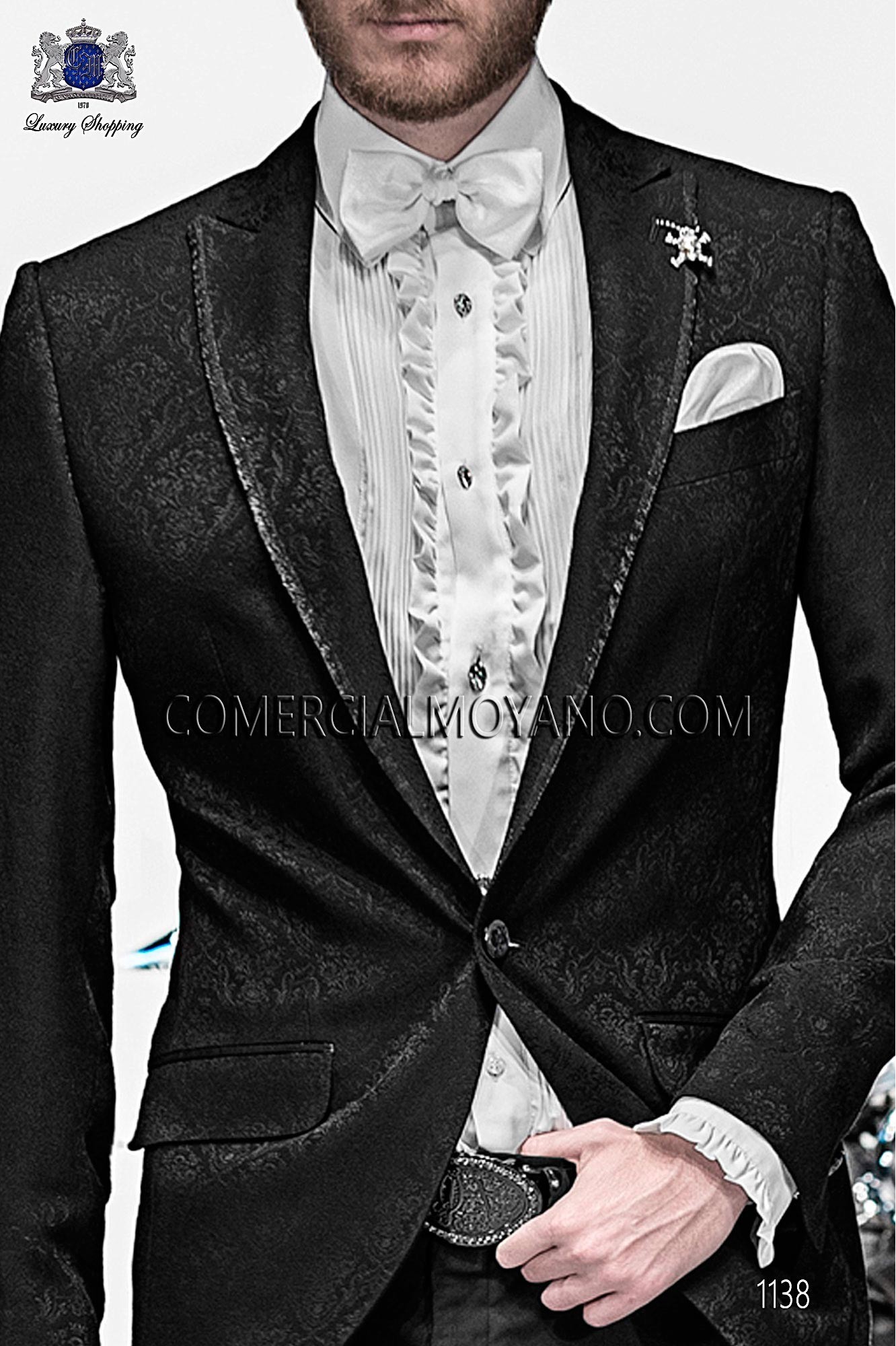 Italian emotion black men wedding suit, model: 1138 Mario Moyano Emotion Collection