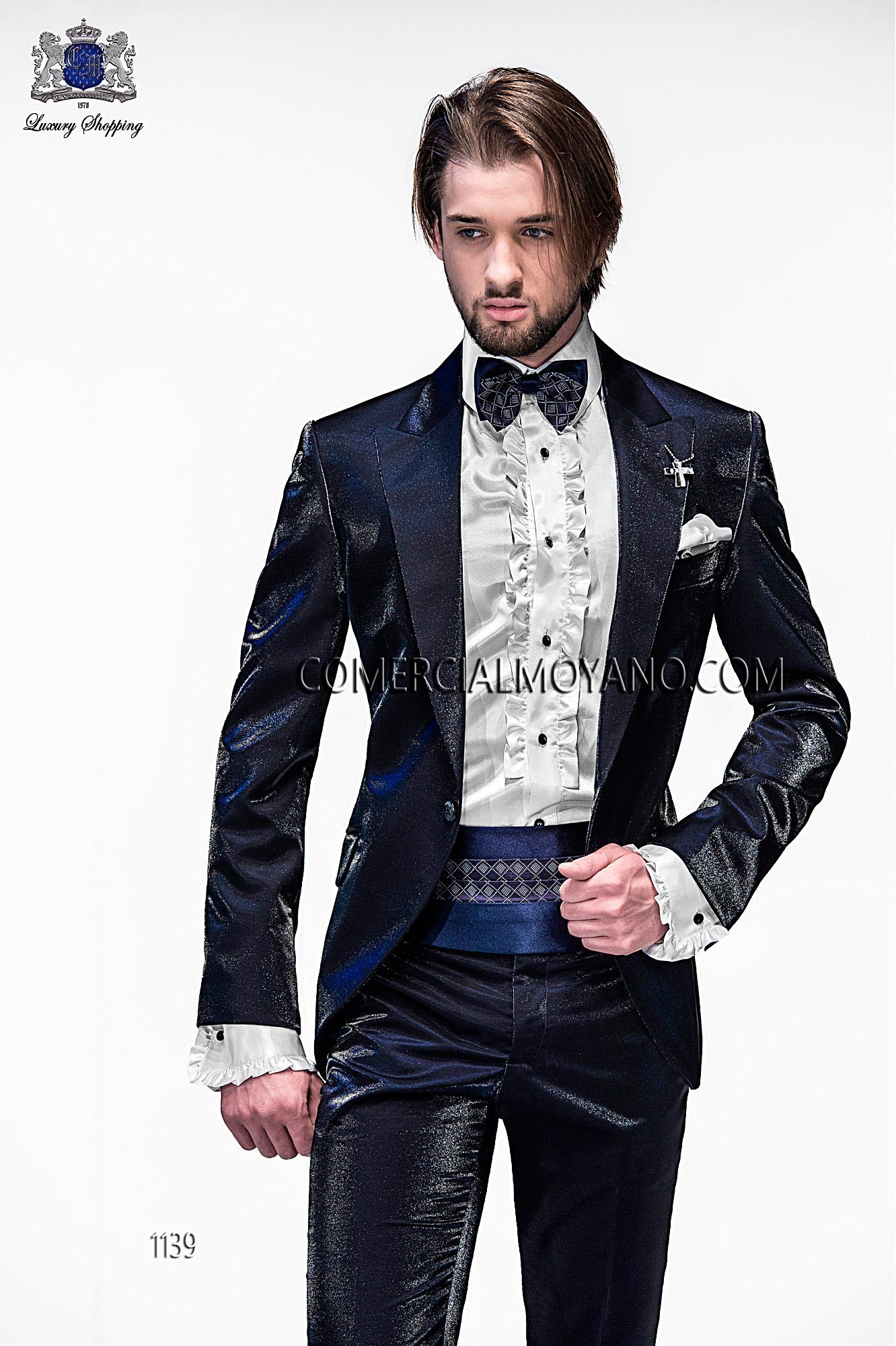 Emotion blue men wedding suit model 1139 Mario Moyano