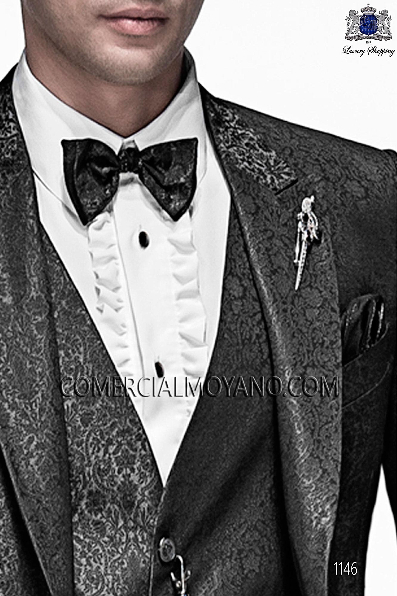 Italian emotion black and gray men wedding suit, model: 1146 Mario Moyano Emotion Collection