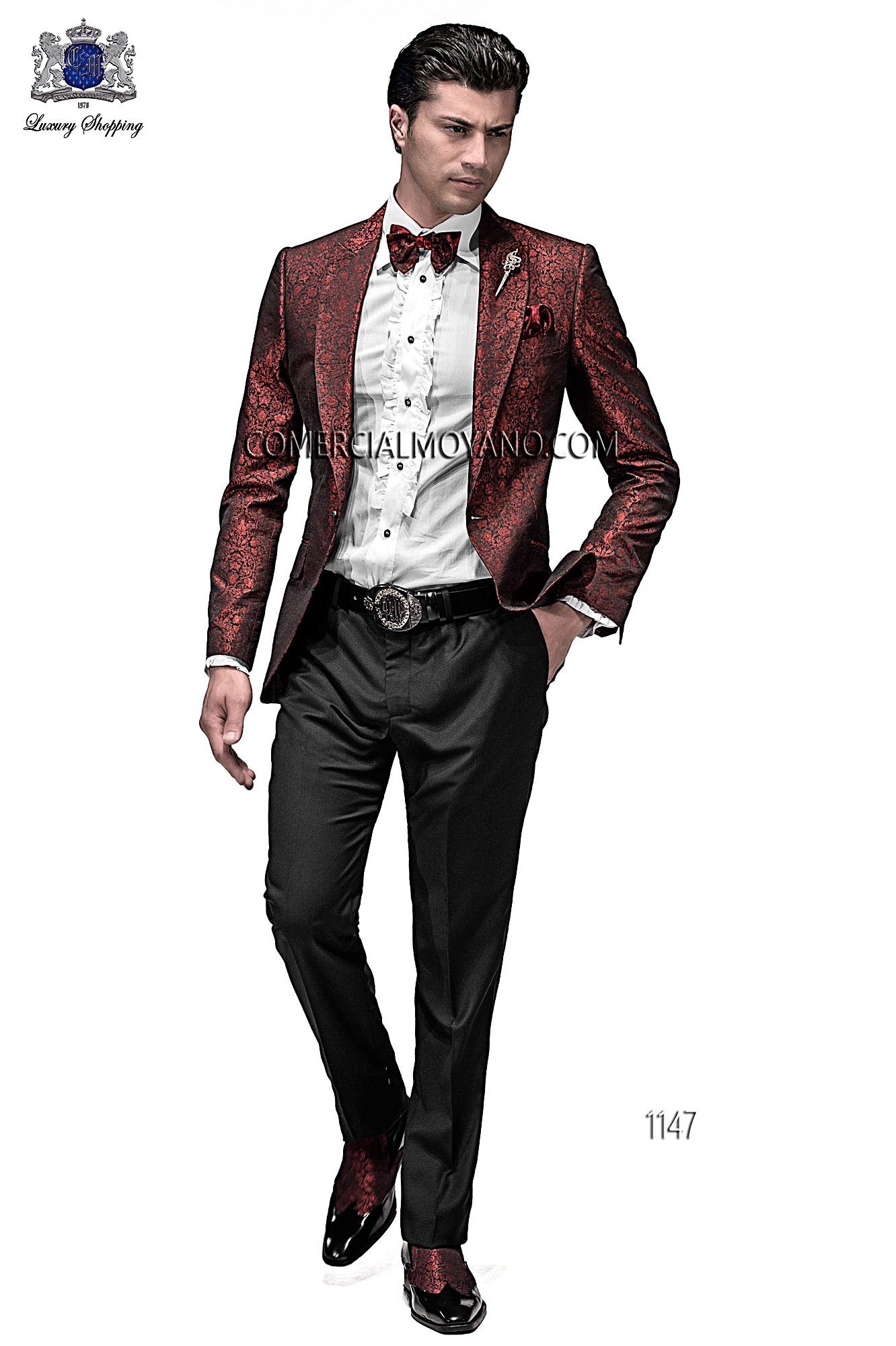 Emotion black/red men wedding suit model 1147 Mario Moyano