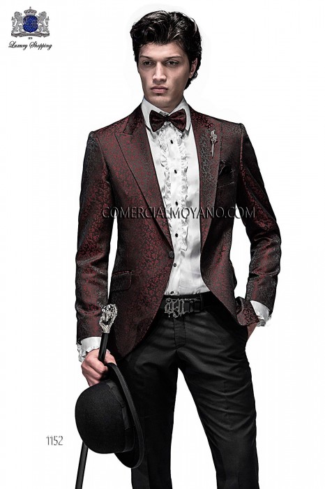 Italian black/red brocade fashion jacket