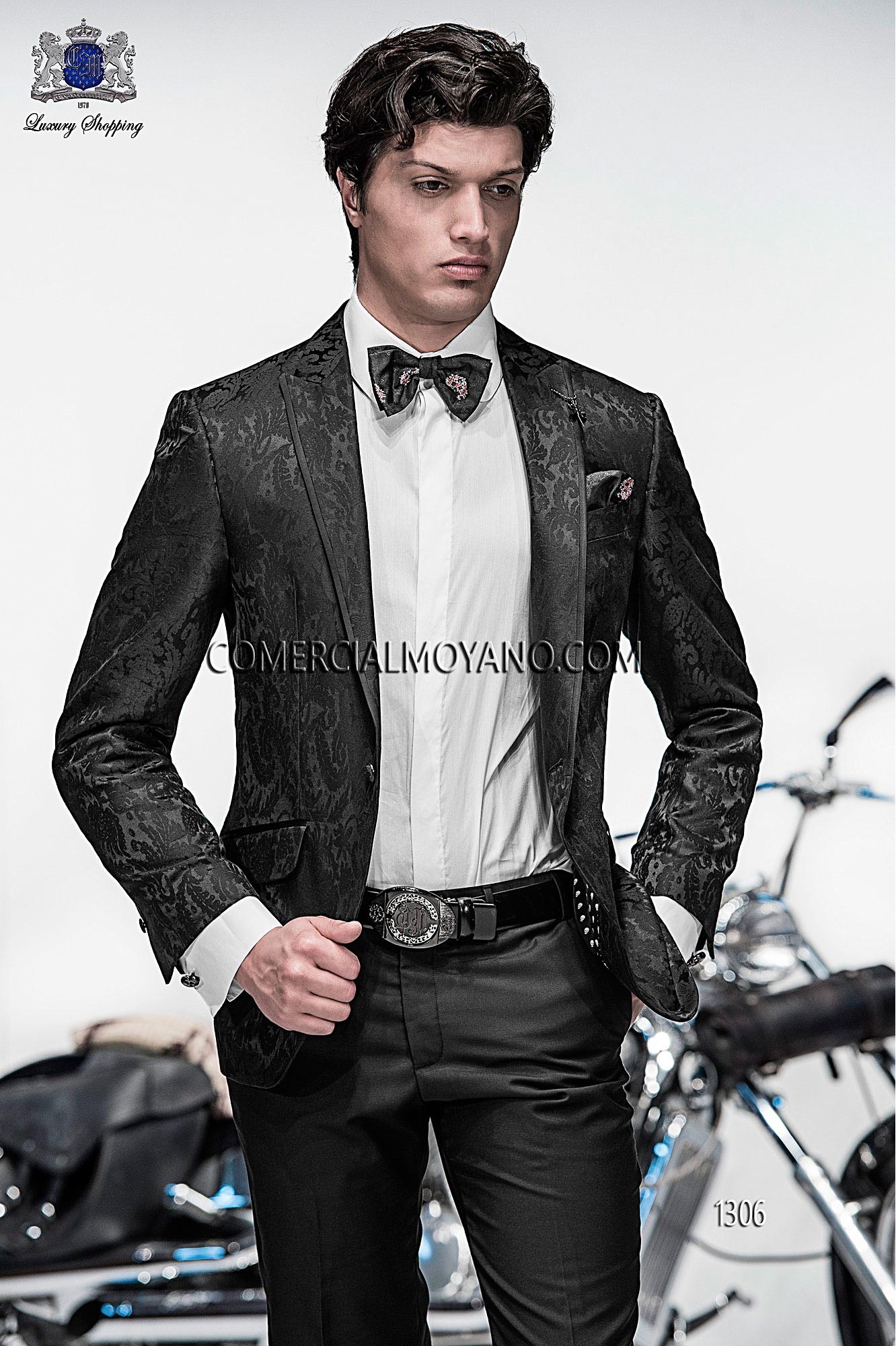 Emotion black men wedding suit model 1306 Mario Moyano