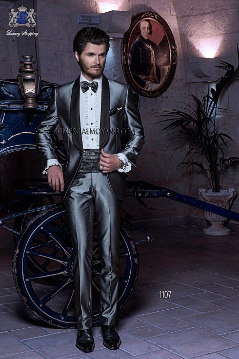 Italian gray tuxedo wedding suit