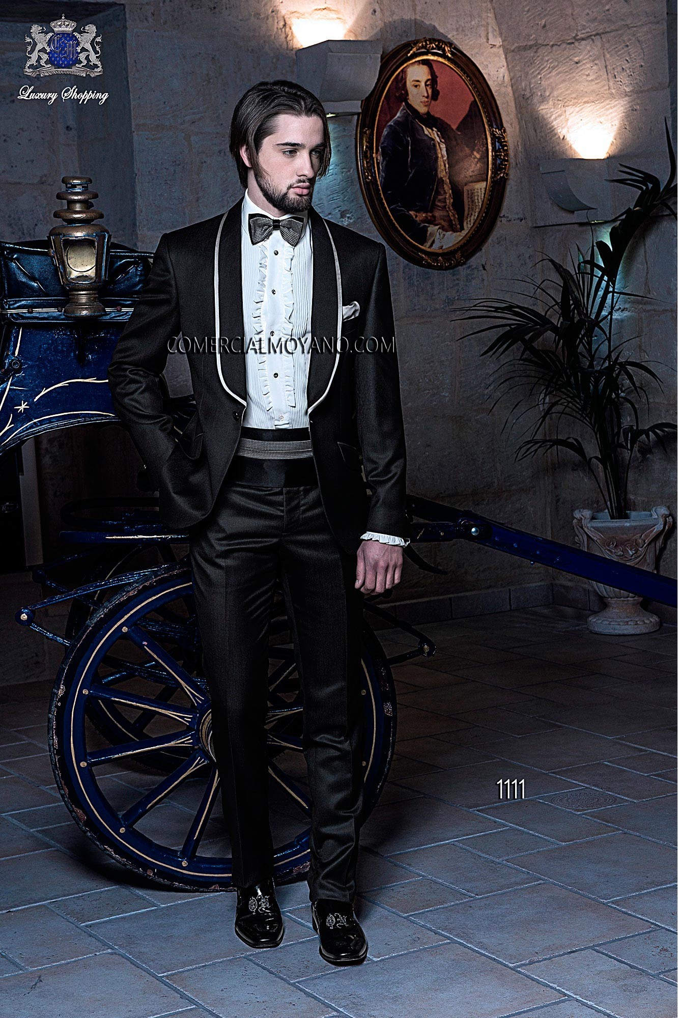 Black Tie Black men wedding suit model 1111 Mario Moyano