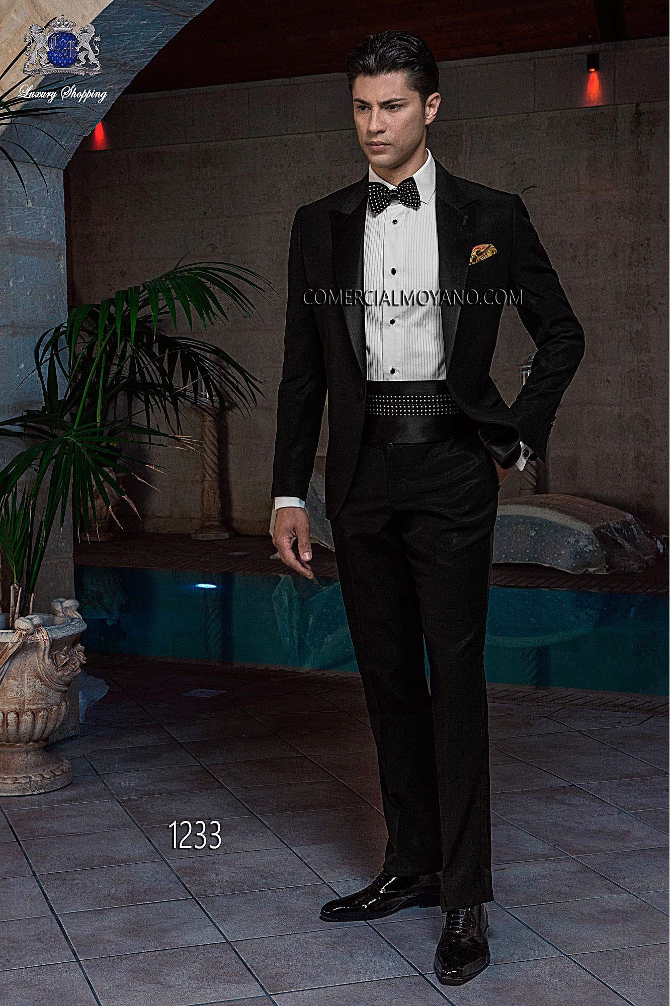 Black Tie Black men wedding suit model 1233 Mario Moyano