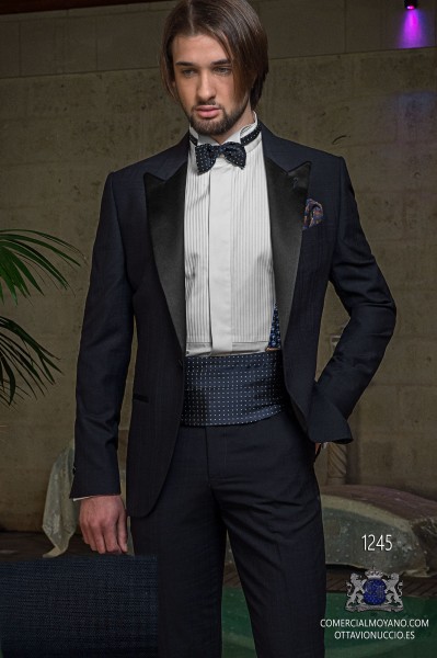 Italian blacktie blue men wedding suit style 1245 Mario Moyano