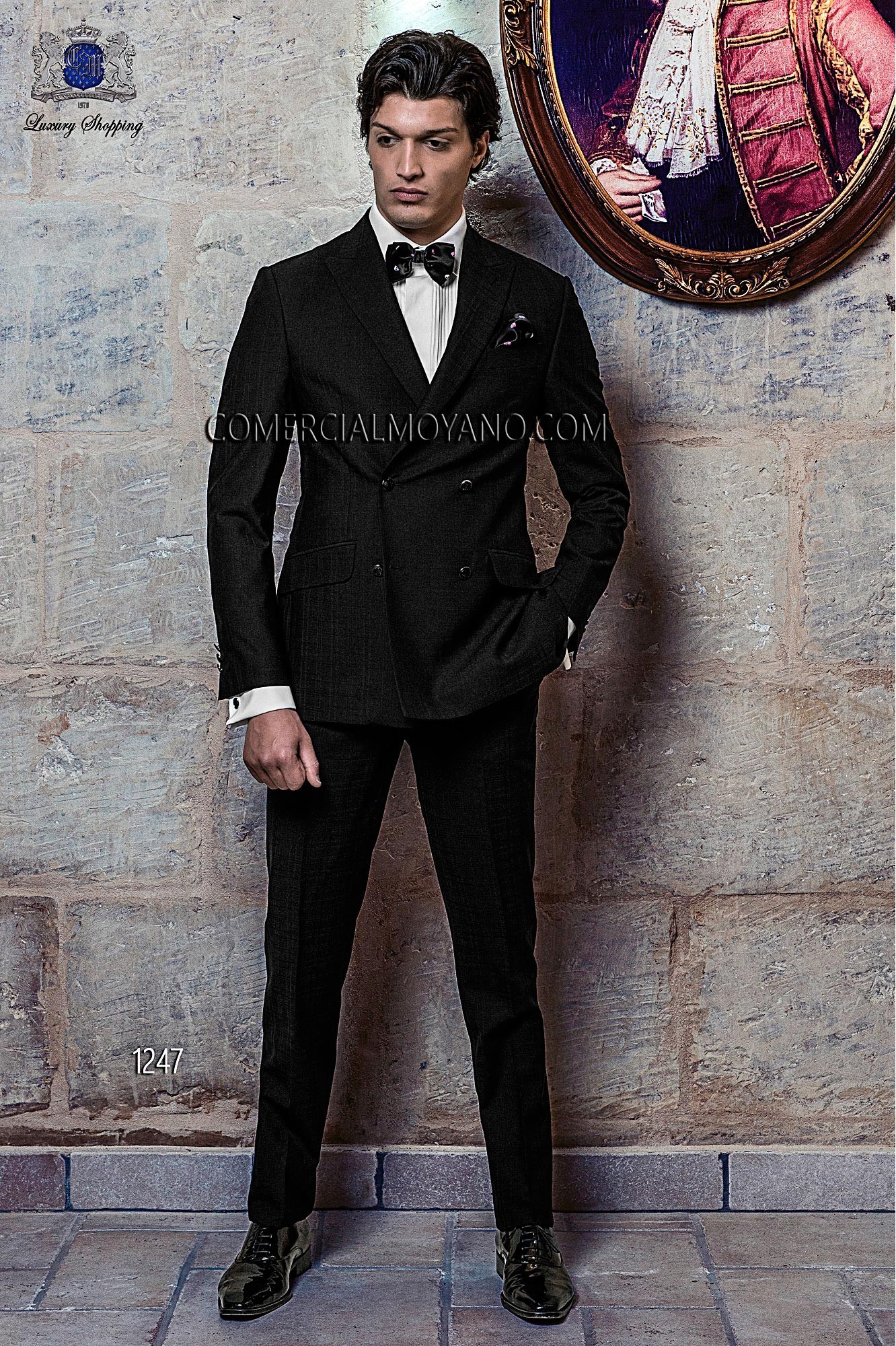 Black Tie Black men wedding suit model 1247 Mario Moyano