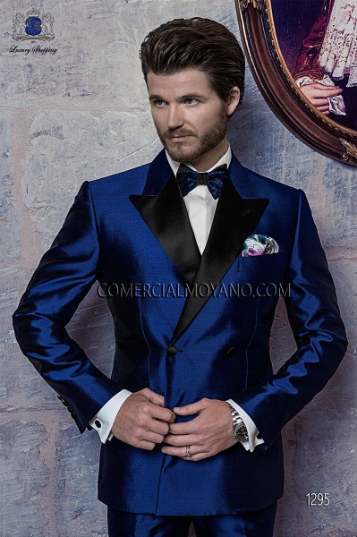 Italian blacktie blue men wedding suit style 1295 Mario Moyano
