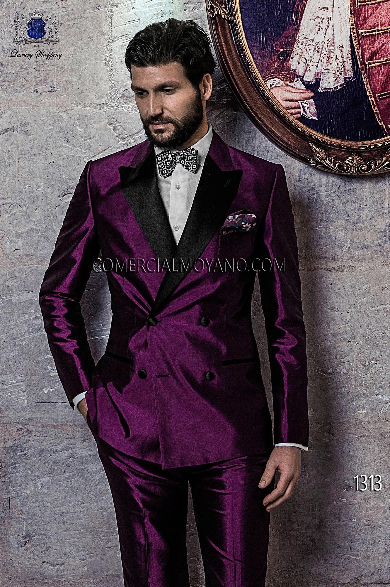 Italian bespoke suit, purple wedding tuxedo style 1313 Ottavio Nuccio Gala.