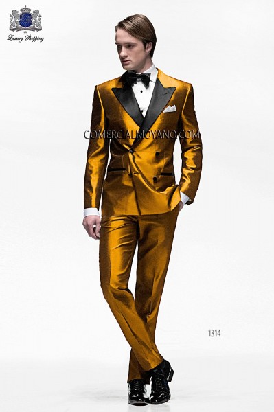 Italian blacktie gold men wedding suit style 1314 Mario Moyano