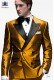 Double breasted mens gold tuxedo