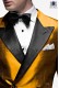 Double breasted mens gold tuxedo