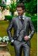 Italian pearl gray short frock wedding suit 