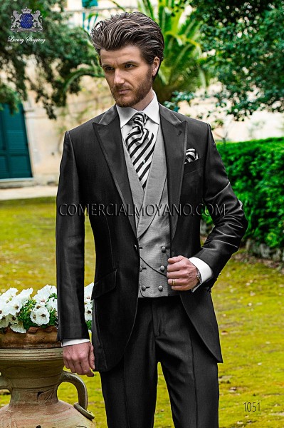 black short frock wedding suit 1051